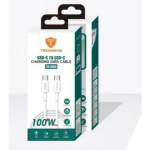 Καλώδιο Φόρτισης Technovo Fast Charger USB-C To USB-C TN-D060 1m Λευκό