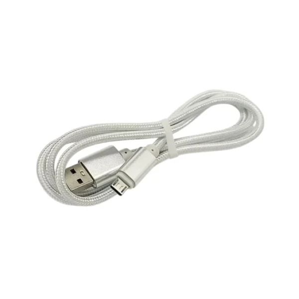 Καλώδιο γρήγορης φόρτισης και μεταφοράς δεδομένων USB to Micro 2m - ασημί