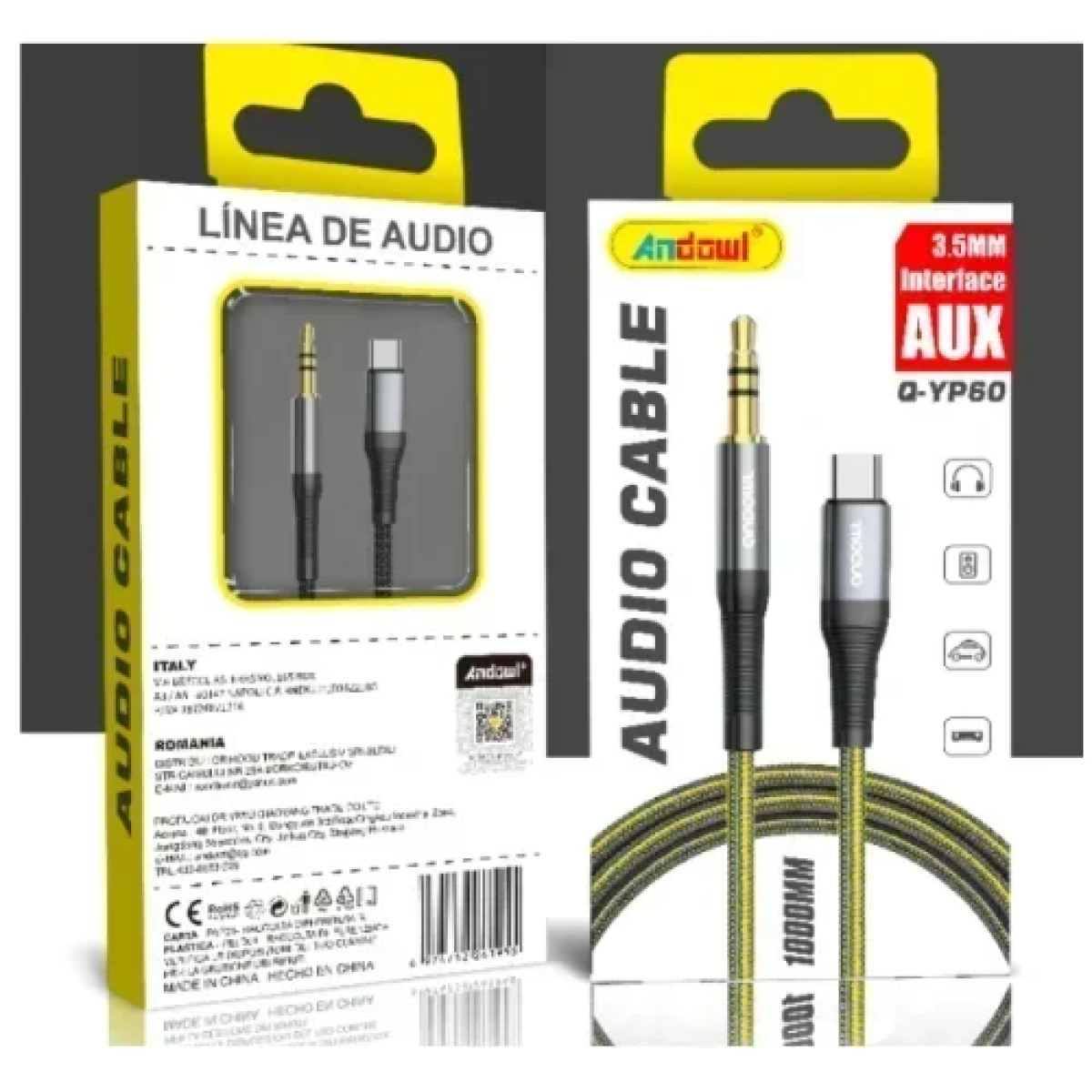 Καλώδιο Ήχου USB-C σε 3.5mm Αρσενικό Andowl Q-YP60
