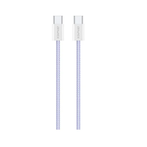 Καλώδιο Type-C to Type-C 60W Awei CL-219T μωβ
