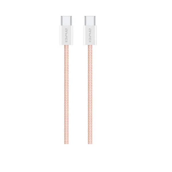 Καλώδιο Type-C to Type-C 60W Awei CL-219T ροζ