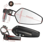 Καθρέπτες μοτοσυκλέτας 2τμχ Rear View 22mm RY351 Μαύρο