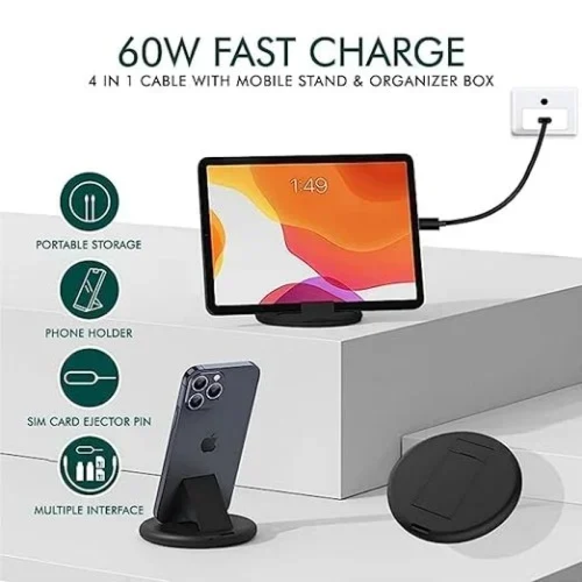 Κιτ Φόρτισης 5 σε 1 60W Andowl Q-SN19 Μαύρο