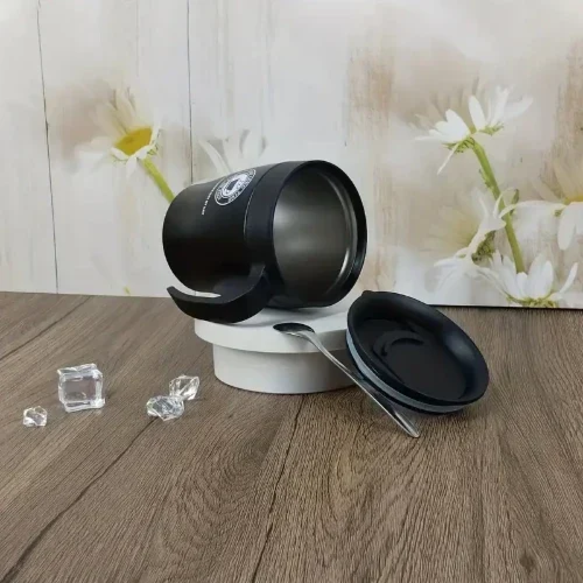 Κούπα Θερμός 330ml με Καπάκι & Κουταλάκι Λευκό