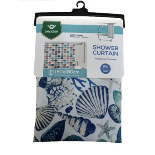 Κουρτίνα Πλαστική Αδιάβροχη Μπάνιου 180x180cm 35741-94