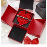 Κουτάκι δώρου για κόσμημα με καρδιά 9x12cm κόκκινο 82309