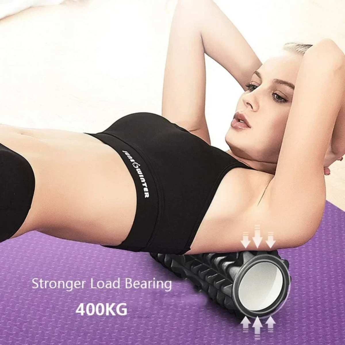Κύλινδρος Ισορροπίας Μασάζ Yoga Roller 30cm Μαύρο