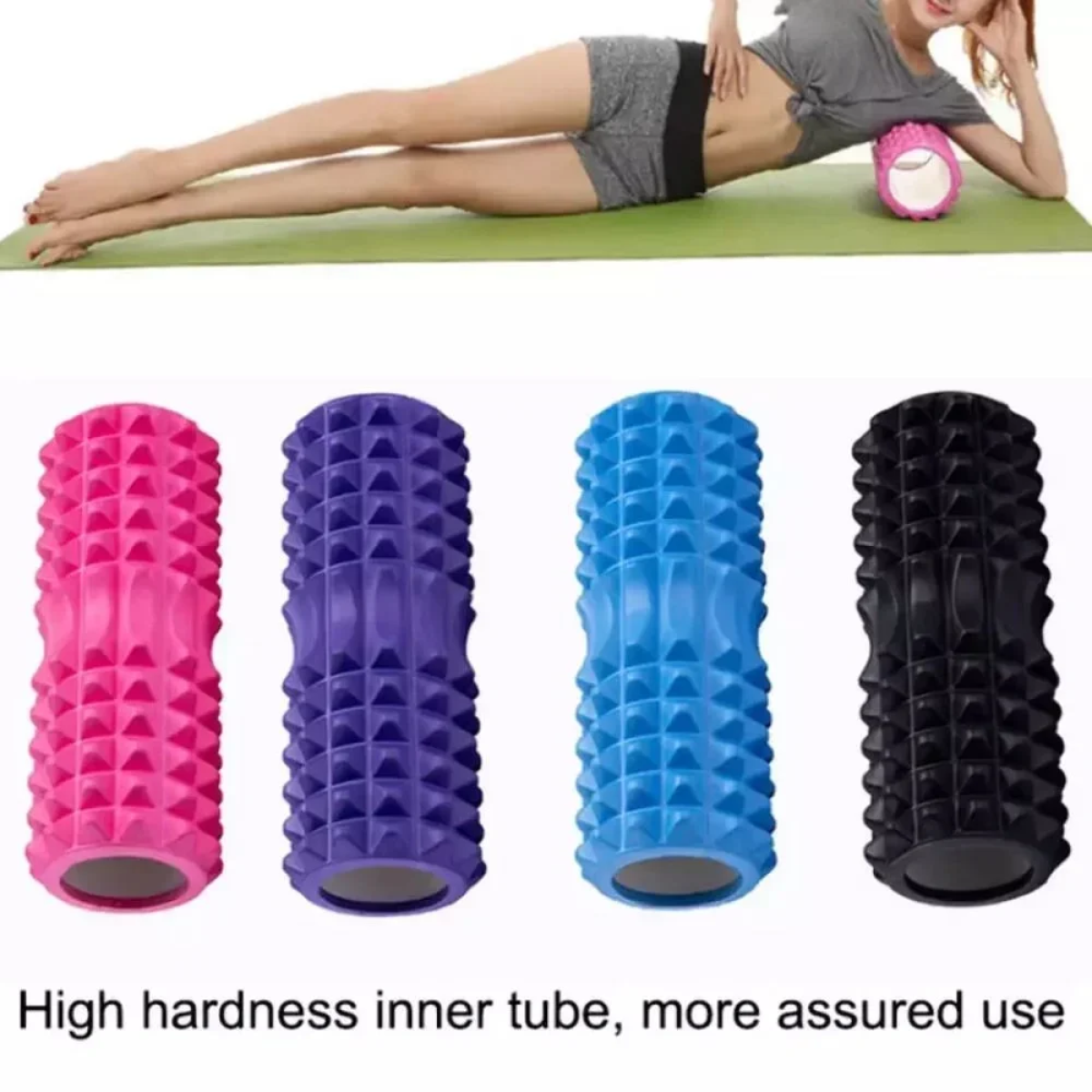 Κύλινδρος Ισορροπίας Μασάζ Yoga Roller 30cm Ροζ