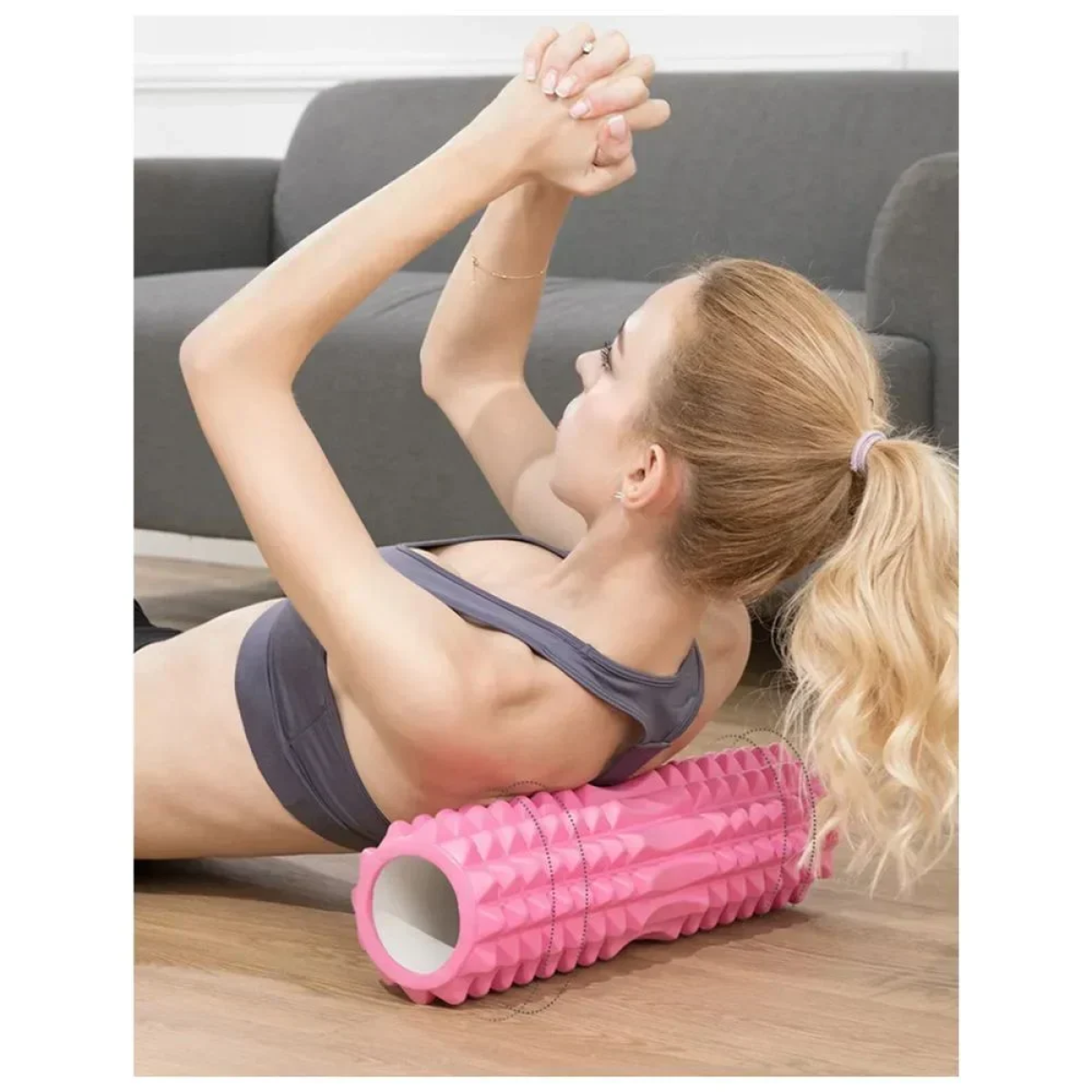 Κύλινδρος Ισορροπίας Μασάζ Yoga Roller 45cm Ροζ