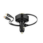 LDNIO C107 Φορτιστής Αυτοκινήτου 30W με iP & Type-C Τηλεσκοπικό Καλώδιο PD QC3.0 Fast Charging
