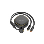 LDNIO C107 Φορτιστής Αυτοκινήτου 30W με iP & Type-C Τηλεσκοπικό Καλώδιο PD QC3.0 Fast Charging