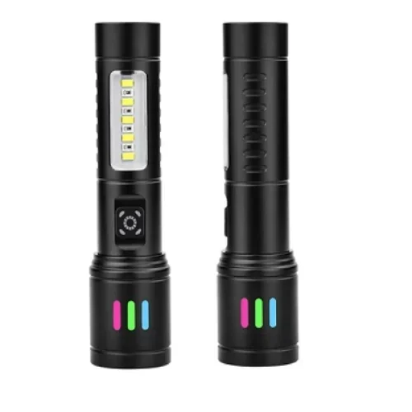 LED Επαναφορτιζόμενος Φακός COB με Πλαϊνό φακό 6 ρυθμίσεων BL-625-TG