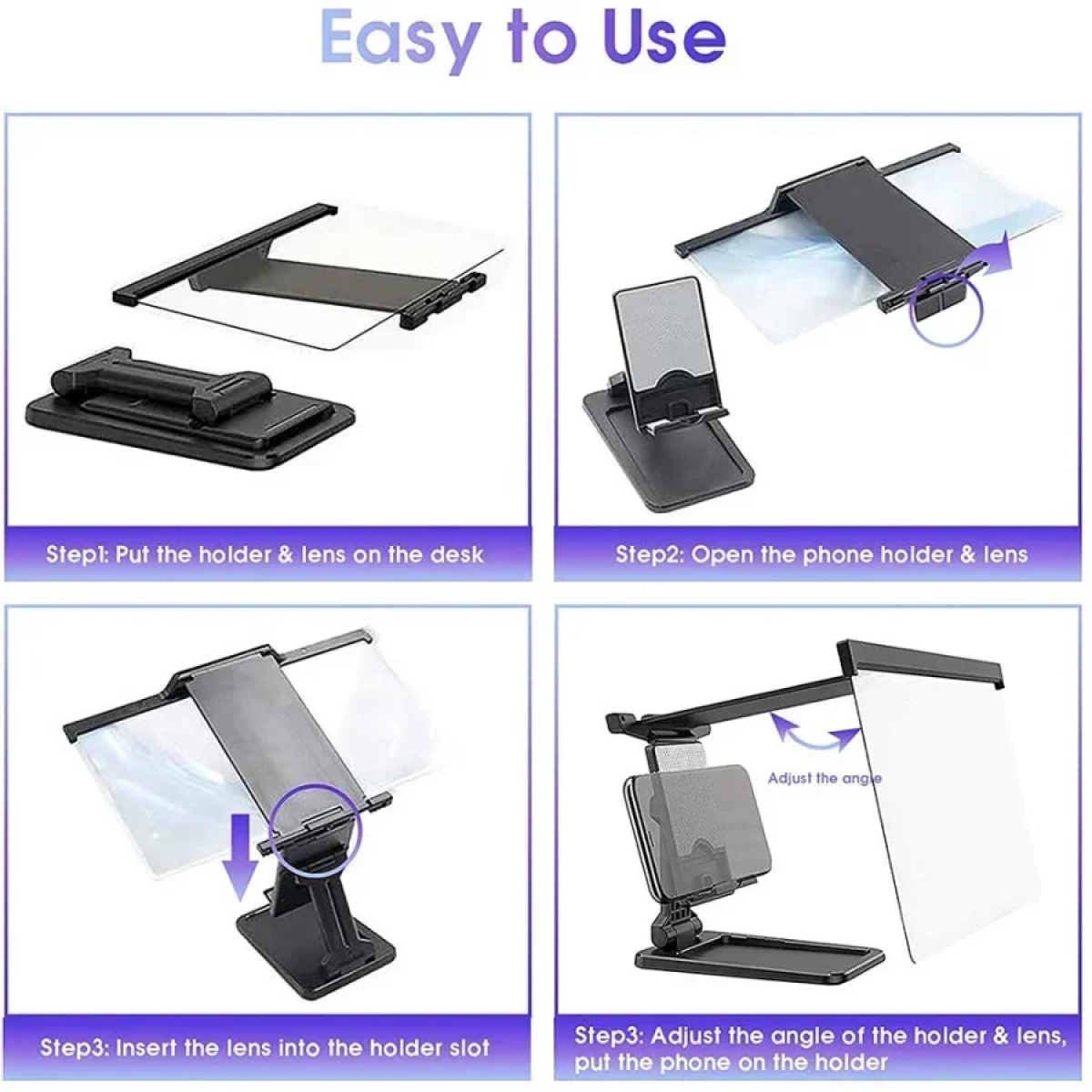 Μεγεθυντής Οθόνης 12” 3D Home Cinema με Βάση για το Κινητό Τηλέφωνο F12