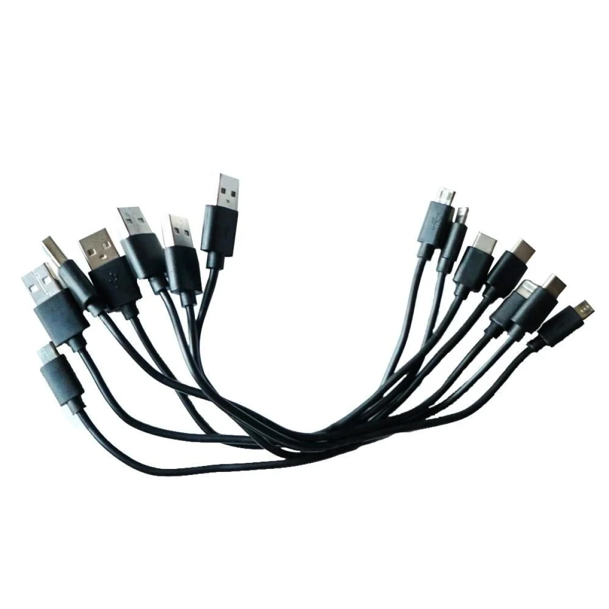 Moovy Σετ 7 Mini Καλωδίων Φόρτισης Lightning Type C Micro USB 25cm Μαύρα MGODOCKCABLES - Image 2
