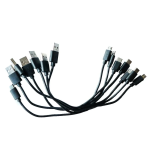 Moovy Σετ 7 Mini Καλωδίων Φόρτισης Lightning Type C Micro USB 25cm Μαύρα MGODOCKCABLES - Image 2