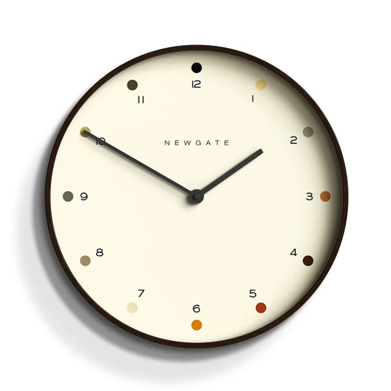 Newgate Αναλογικό Ρολόι Τοίχου Mr Clarke Dot Αθόρυβο Quartz 40cm Σκούρο Ξύλο SF0015CL-DW