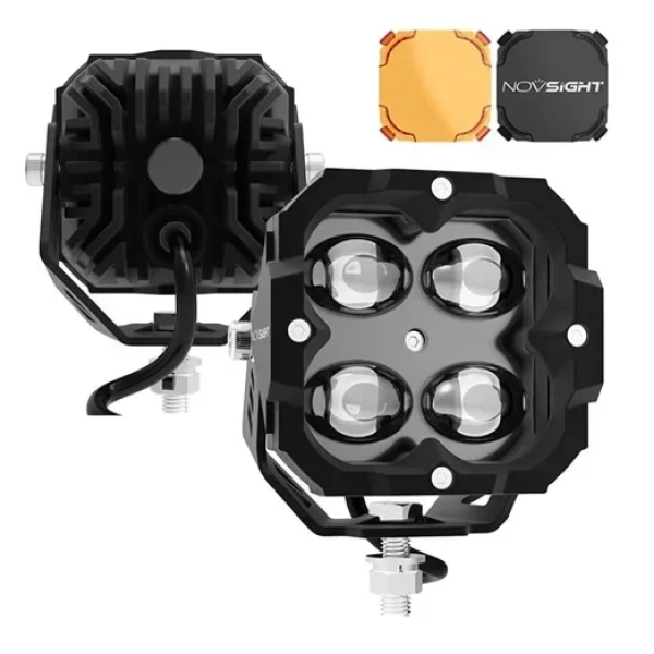 Off-Road προβολάκια Osram SAE FOG LED 3″ αλουμινίου λευκό 20W 6500K IP68 9-36V 2τμχ Novsight A500-WL1-3FG μαύρο