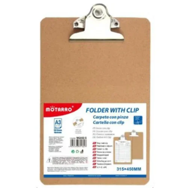 Πινακίδα με Κλιπ Α3 315x450mm Motarro MQ002-5