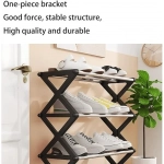 Πτυσσόμενη Παπουτσοθήκη με 4 Ράφια 41x19x49cm ΥΗ6615-4 Μαύρο