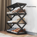 Πτυσσόμενη Παπουτσοθήκη με 4 Ράφια 42x18.5x49.5cm ΥΗ8809-4Β Μαύρο