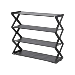 Πτυσσόμενη Παπουτσοθήκη με 4 Ράφια 42x18.5x49.5cm ΥΗ8809-4Β Μαύρο