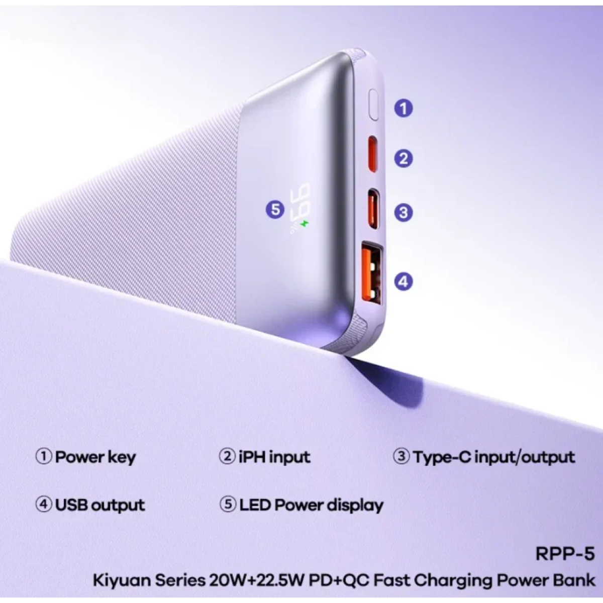 Remax Power Bank RPP-5 Άσπρο
