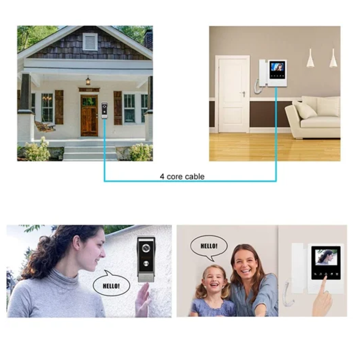 Σετ θυροτηλεόρασης με οθόνη 4.3′′ & 1 κουδούνι - κάμερα με αμφίδρομη επικοινωνία - Image 3