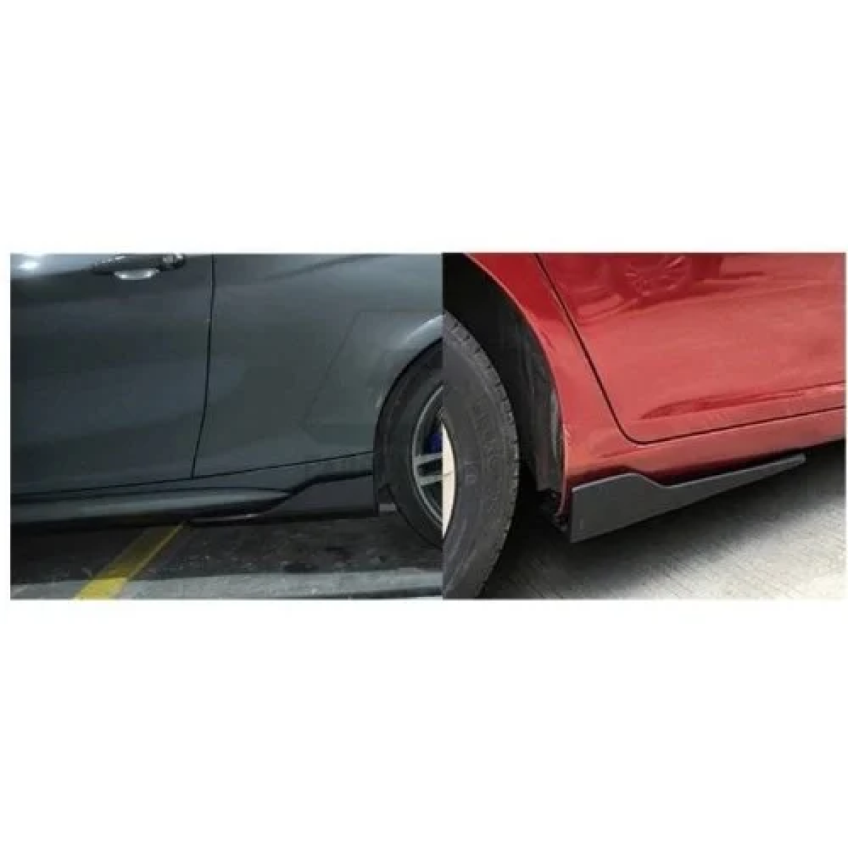 Spoiler αυτοκινήτου πλαϊνά 75cm γυαλιστερά μαύρα 2τμχ