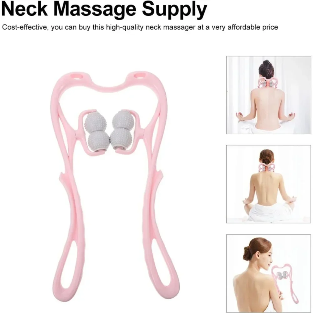 Συσκευή Μασάζ Αυχένα και Λαιμού Roller Massage Stick Ροζ