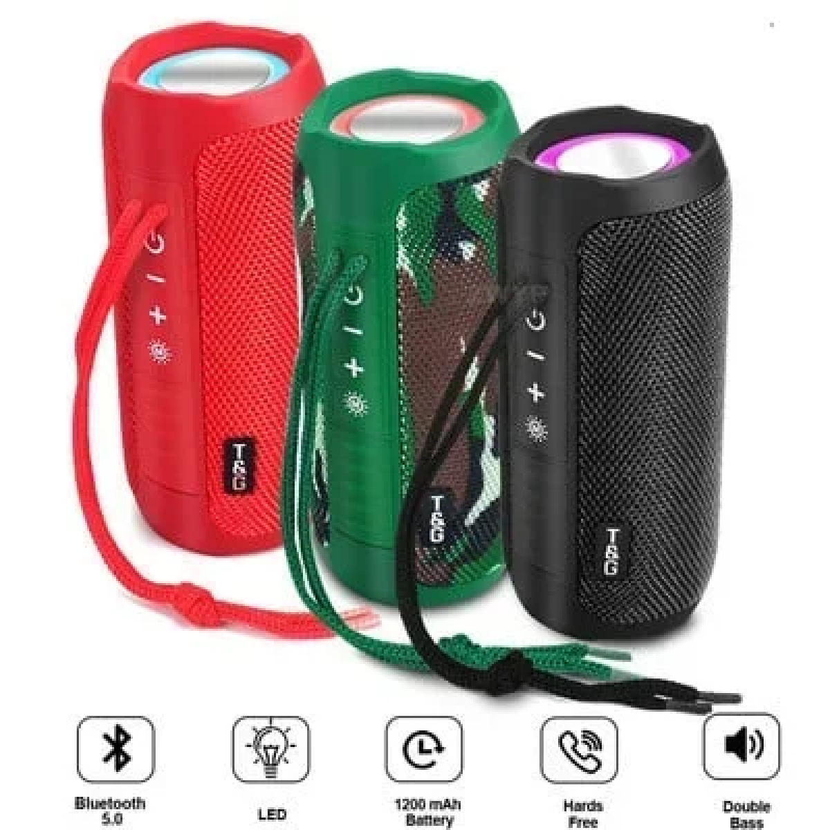 T&G Ηχείο Bluetooth 10W με Ραδιόφωνο Κόκκινο
