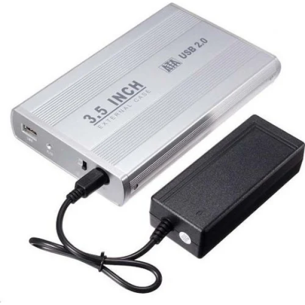 Θήκη για Σκληρό Δίσκο 3.5" HDD με σύνδεση USB 2.0/3.0 σε Ασημί χρώμα
