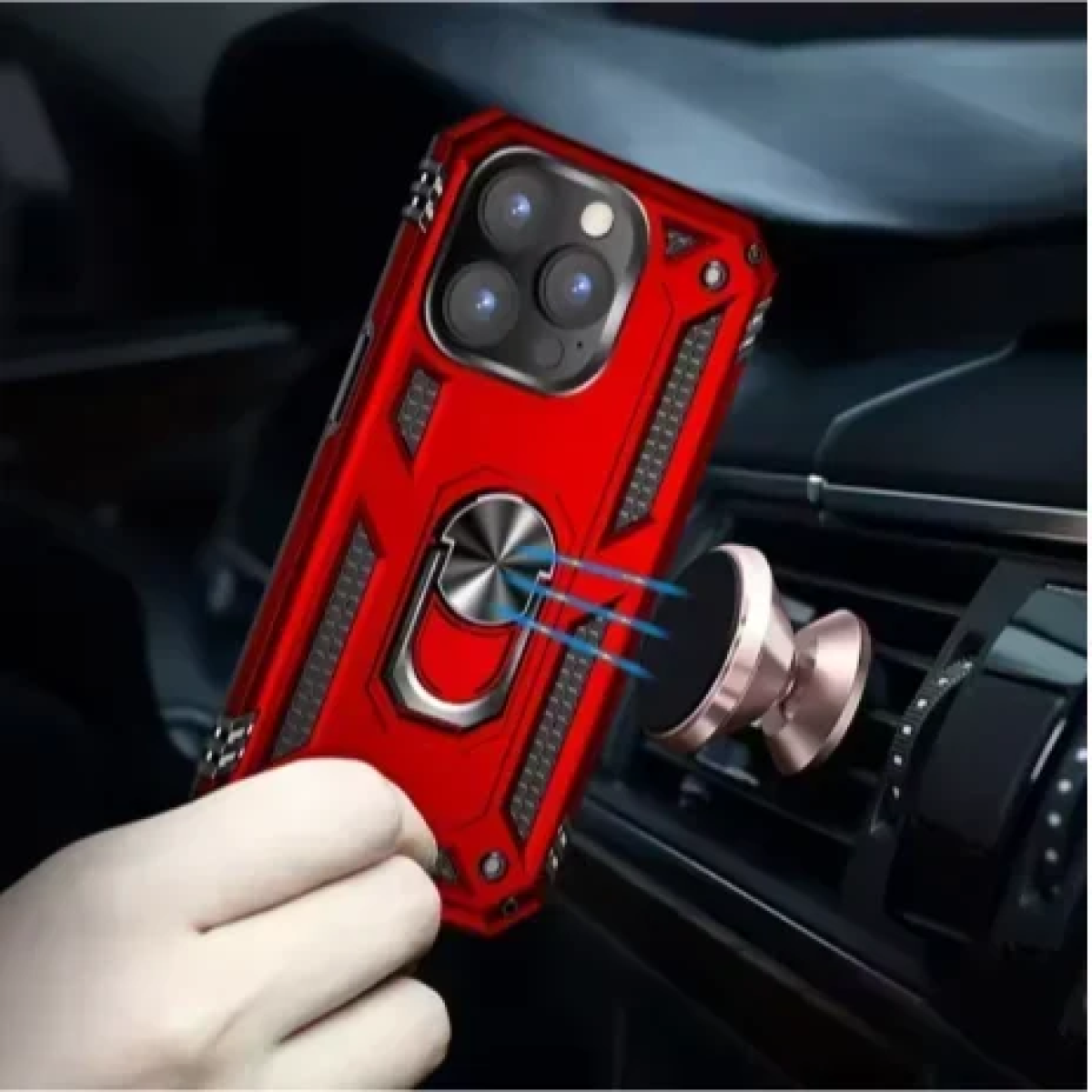 Θήκη Ring Armor iPhone 16 Με Βάση Δαχτυλιδιού Κόκκινο