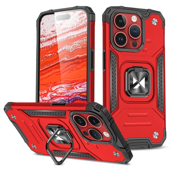 Θήκη Ring Armor iPhone 16 Pro Max Με Βάση Δαχτυλιδιού Κόκκινο