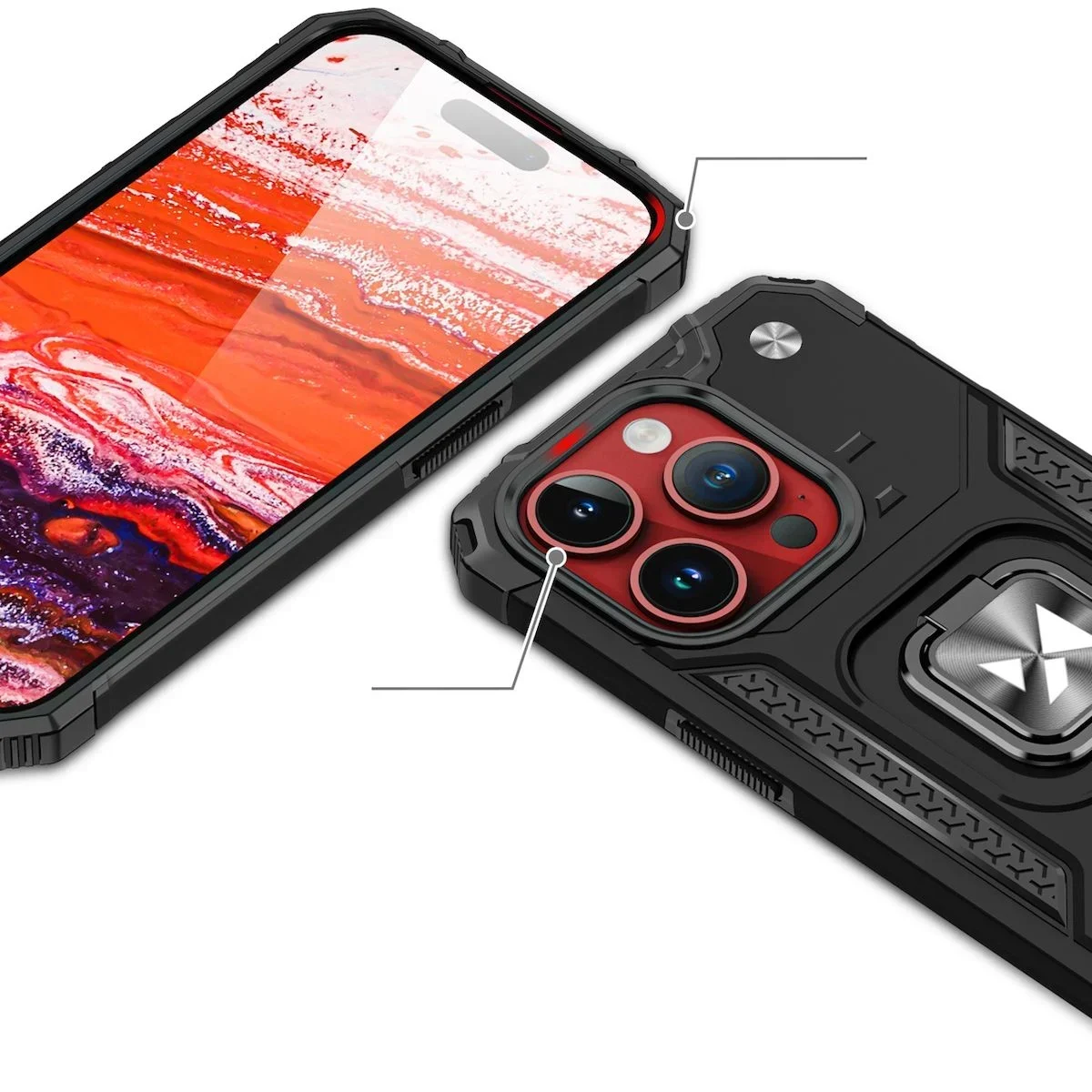 Θήκη Ring Armor iPhone 16 Pro Max Με Βάση Δαχτυλιδιού Λευκό