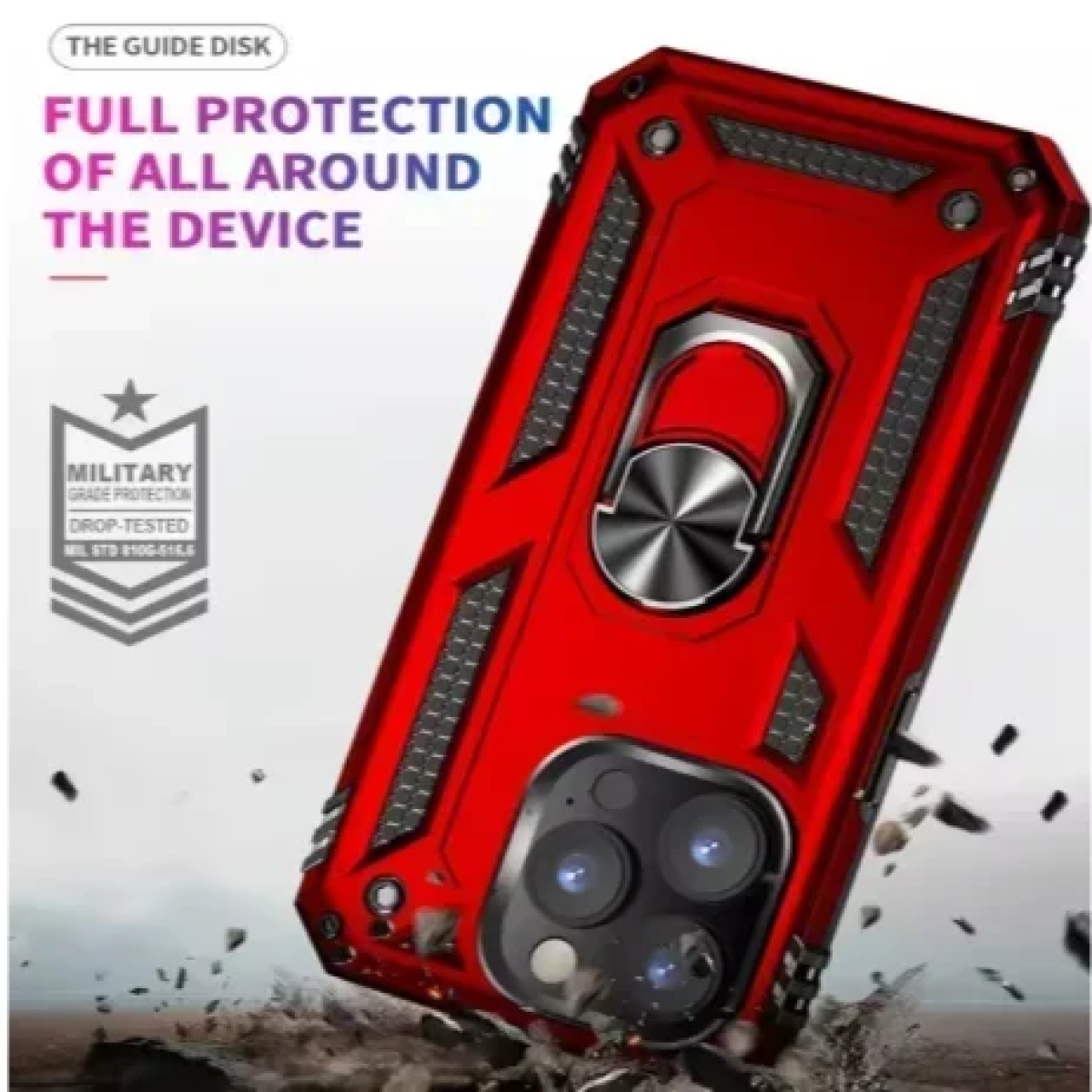 Θήκη Ring Armor iPhone 16 Pro Με Βάση Δαχτυλιδιού Κόκκινο