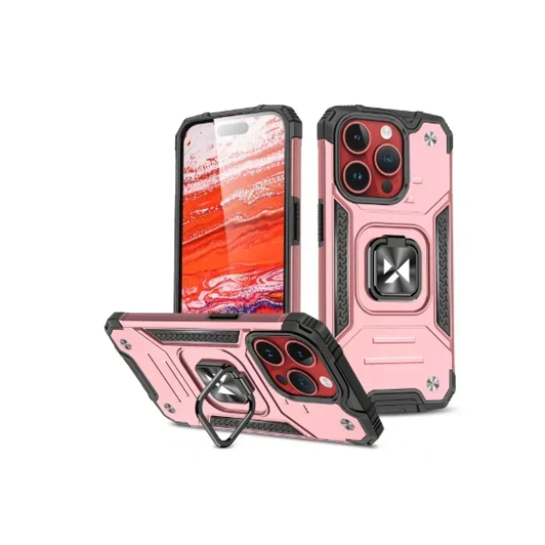 Θήκη Ring Armor iPhone 16 Pro Με Βάση Δαχτυλιδιού Ροζ