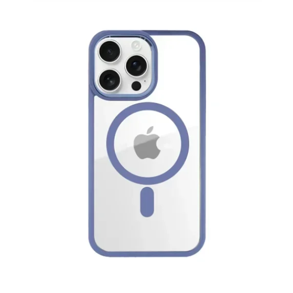 Θήκη Σιλικόνης iPhone 16 MagSafe Με Πλαίσιο και Γυαλί Προστασίας Κάμερας iP16- Μπλε