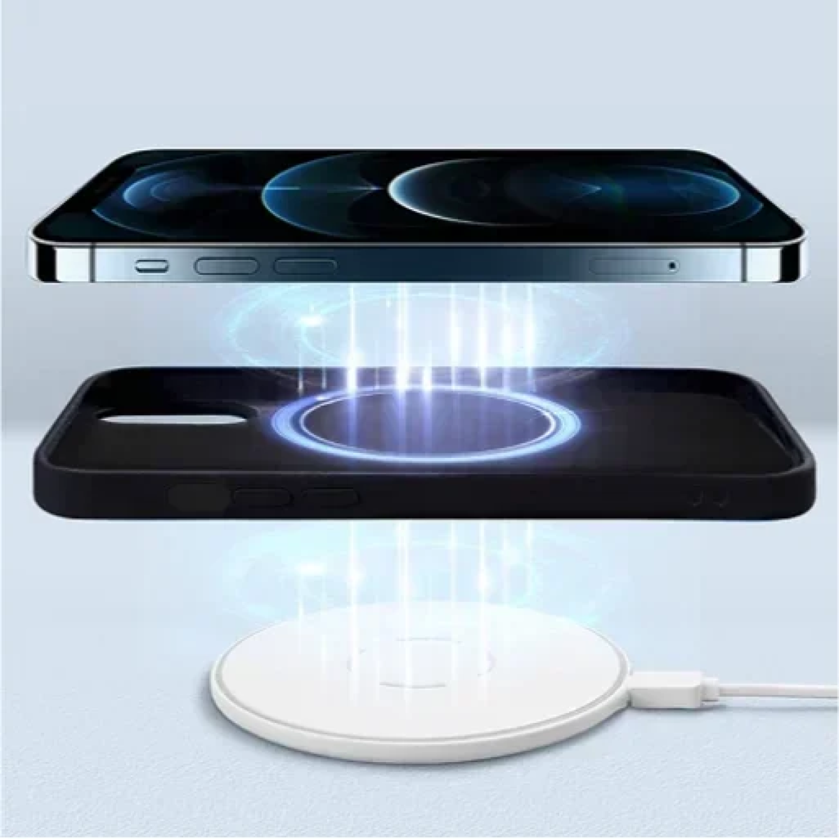 Θήκη Σιλικόνης iPhone 16 MagSafe Με Πλαίσιο και Γυαλί Προστασίας Κάμερας iP16- Μαύρο