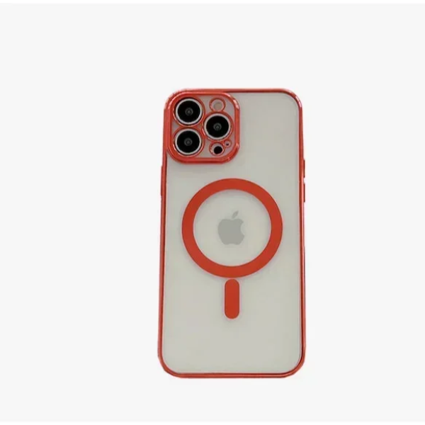 Θήκη Σιλικόνης iPhone 16 Plus MagSafe Με Πλαίσιο και Γυαλί Προστασίας Κάμερας IP16- Πορτοκαλί