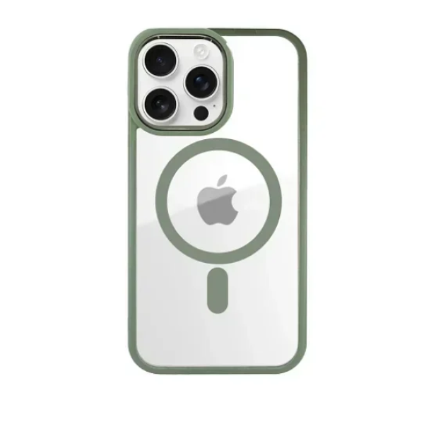 Θήκη Σιλικόνης iPhone 16 Pro MagSafe Με Πλαίσιο και Γυαλί Προστασίας Κάμερας IP16- Πράσινο