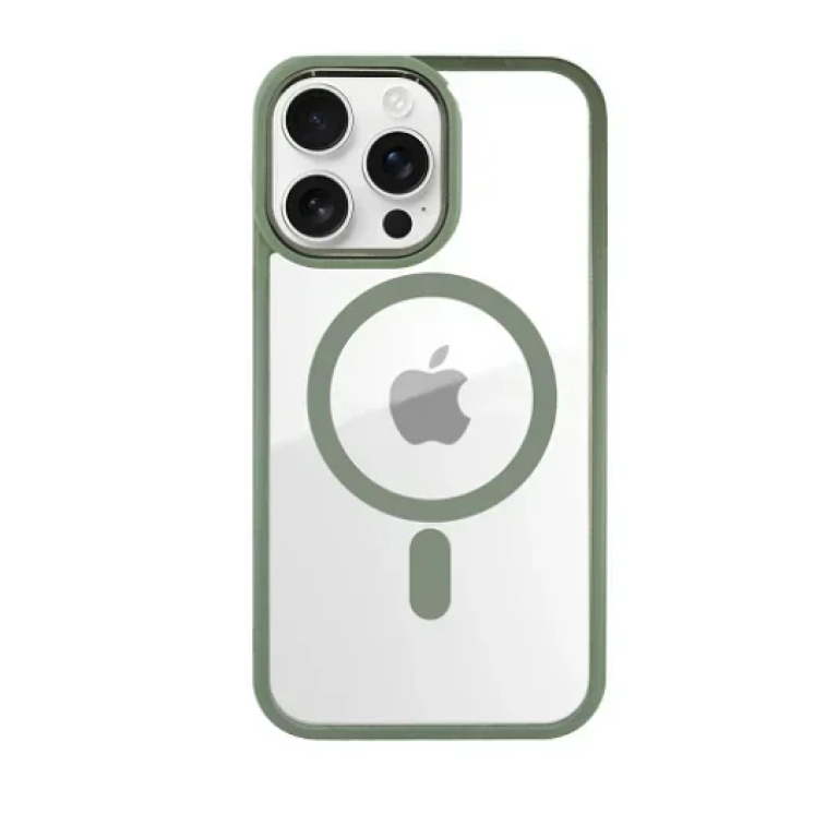 Θήκη Σιλικόνης iPhone 16 Pro Max MagSafe Με Πλαίσιο και Γυαλί Προστασίας Κάμερας IP16- Πράσινο
