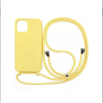 Θήκη Σιλικόνης LANYARD με Κορδόνι για iPhone 16 Κίτρινο