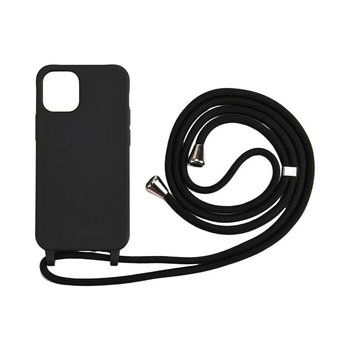 Θήκη Σιλικόνης LANYARD με Κορδόνι για iPhone 16 Μαύρο