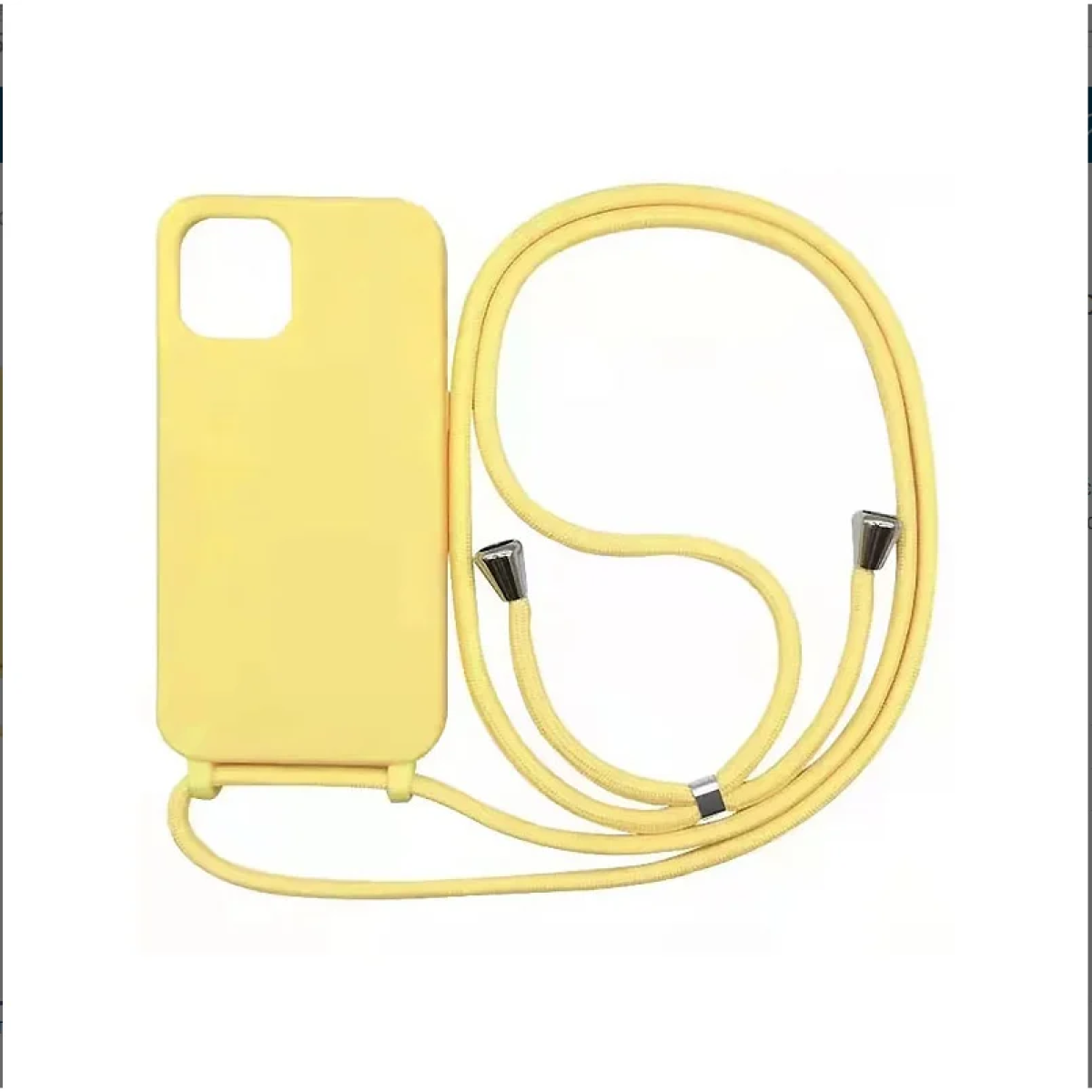 Θήκη Σιλικόνης LANYARD με Κορδόνι για iPhone 16 Plus Κίτρινο