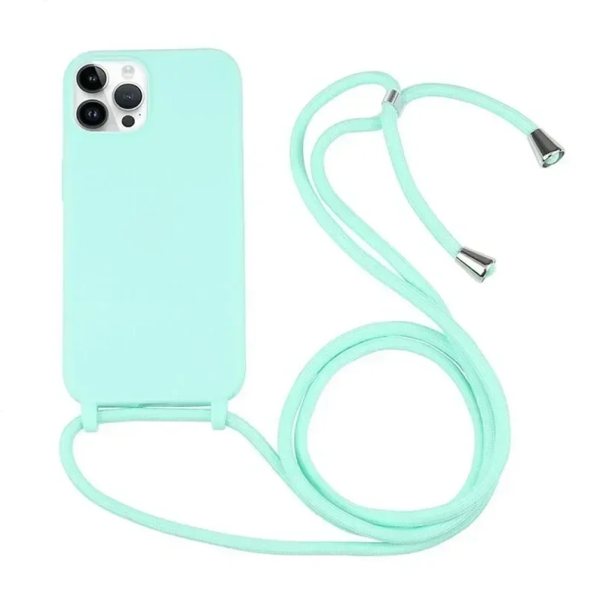 Θήκη Σιλικόνης LANYARD με Κορδόνι για iPhone 16 Plus Τιρκουάζ