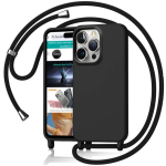 Θήκη Σιλικόνης LANYARD με Κορδόνι για iPhone 16 Pro Μαύρο