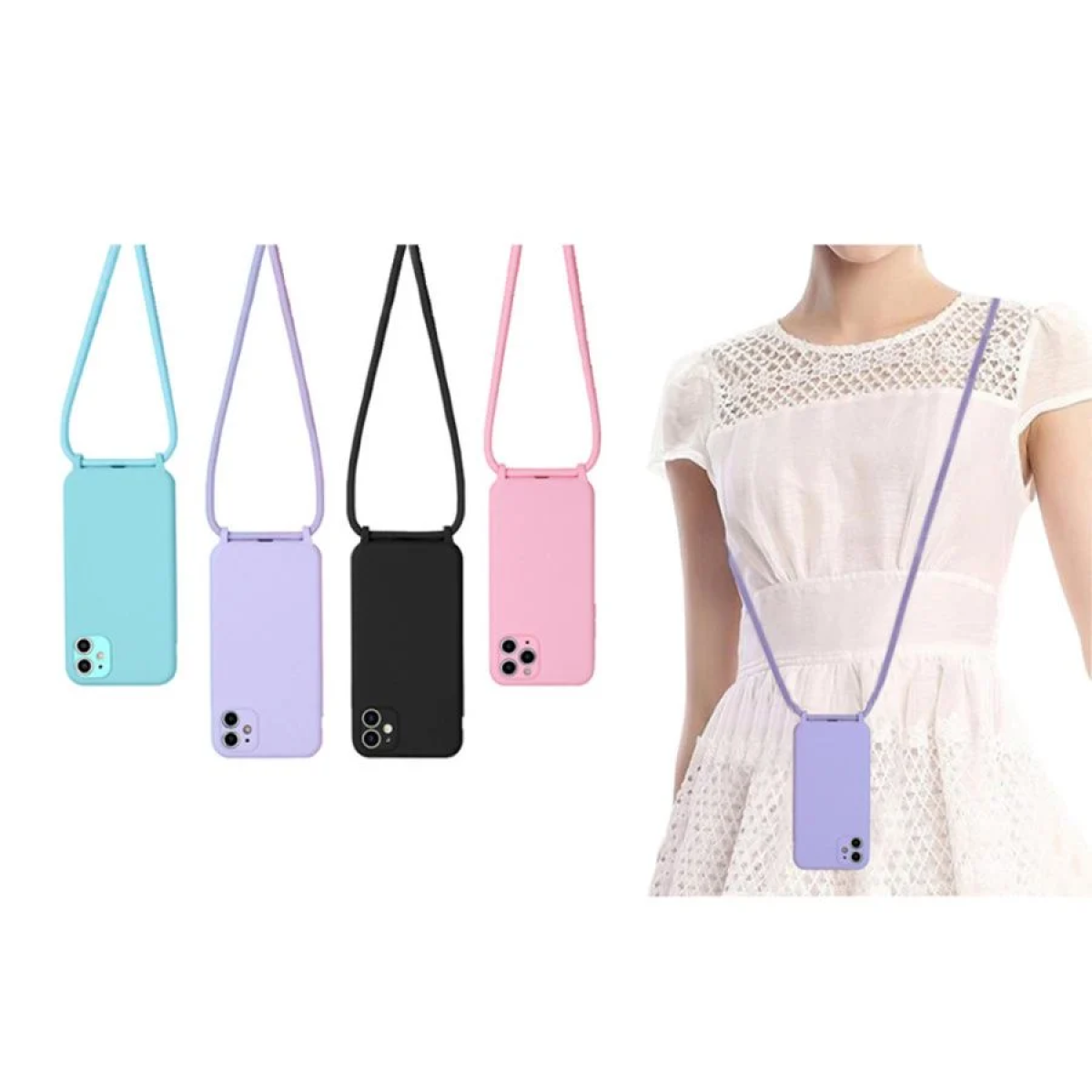 Θήκη Σιλικόνης LANYARD με Κορδόνι για iPhone 16 Pro Πράσινο