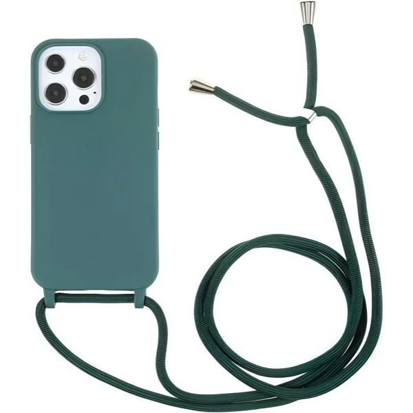 Θήκη Σιλικόνης LANYARD με Κορδόνι για iPhone 16 Pro Πράσινο
