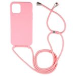 Θήκη Σιλικόνης LANYARD με Κορδόνι για iPhone 16 Ροζ