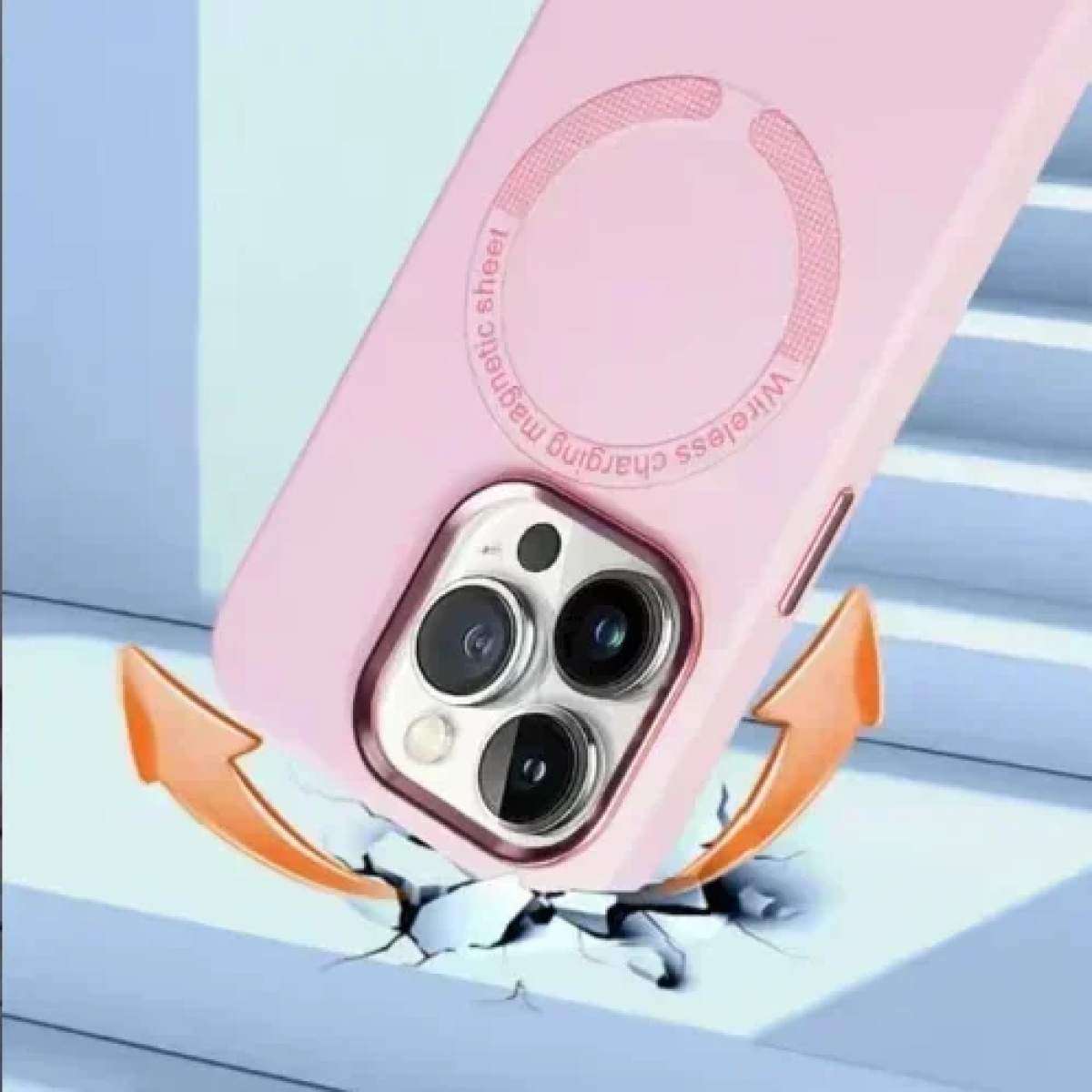 Θήκη TPU iPhone 16 Pro Max MagSafe Με Πλαίσιο Κάμερας IP16- Ανοιχτό Ροζ
